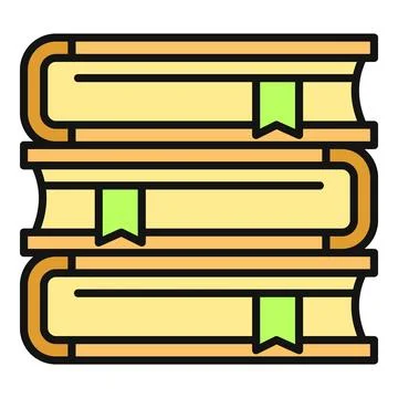 Stacked books with bookmarks representing education and knowledge Stock Illustration