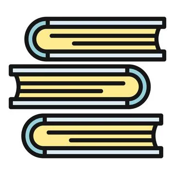 Stacked books representing education, knowledge, and learning icon 库存插图