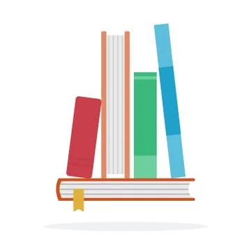 Stacked books in a row vector flat isolated Illustrazione stock