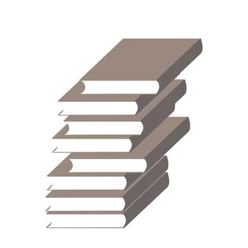 Stacked books.  Simple flat design. Stock Illustration