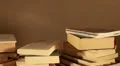 Stacked books (tracking motion) HD Footage