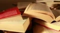 Stacked books (tracking motion) HD Footage