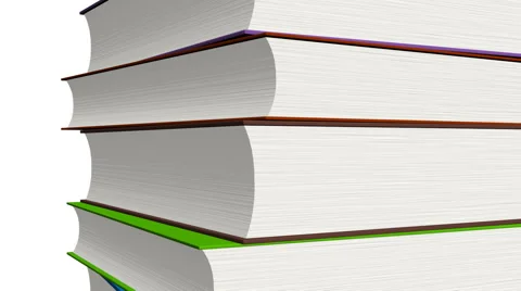 Stacked books on white background, 3d animation Vídeos de archivo 50758393