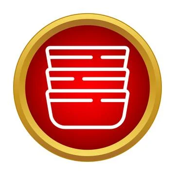 Stacked bowls icon symbolizing kitchen dishes Stock Illustration