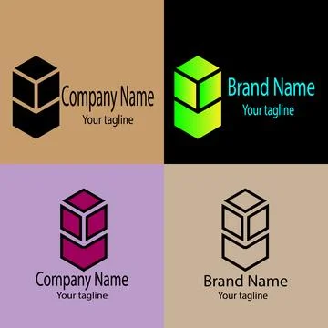 Stacked Box Chevron logo design Stock Illustration