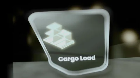 Stacked boxes illuminate Cargo Load interface tile Stock Footage 344101979