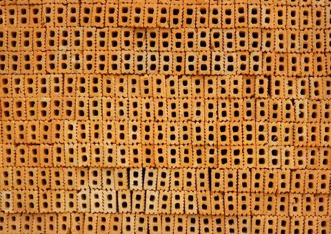 Stacked brick blocks background ready to use. Stock Photos