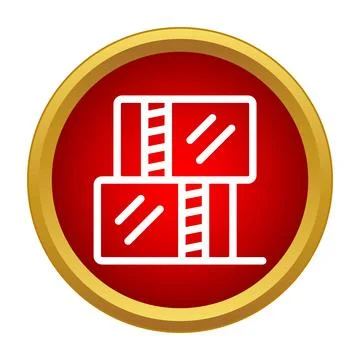 Stacked bricks construction material building process icon Stock Illustration