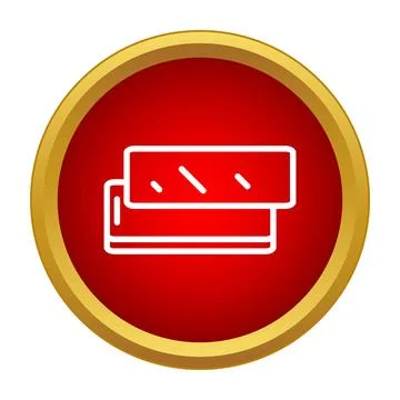 Stacked bricks construction material icon in red circle Ilustración de archivo