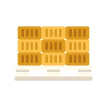 Stacked bricks on a pallet representing construction material Stock Illustration