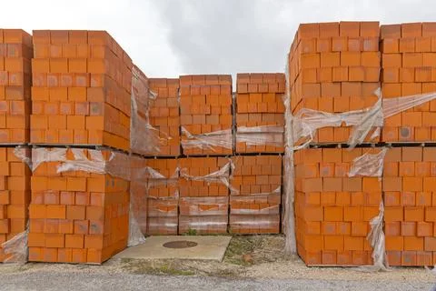 Stacked Building Blocks Pallets Stock Photos
