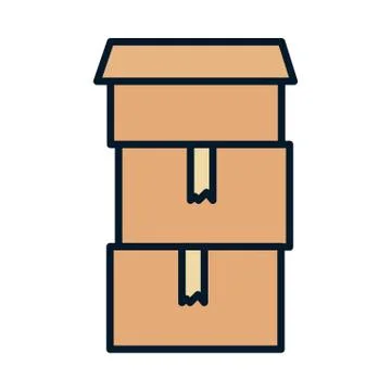 Stacked cardboard boxes container storage charity and donation Stock Illustration