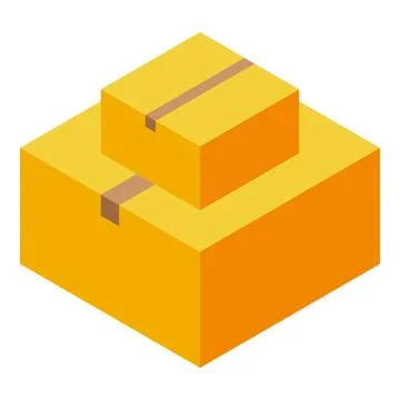 Stacked cardboard boxes delivery concept isometric illustration Stockillustratie
