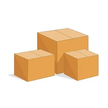 Stacked cardboard boxes	 Stock Illustration