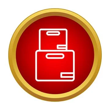 Stacked cardboard boxes package delivery icon concept Stock Illustration
