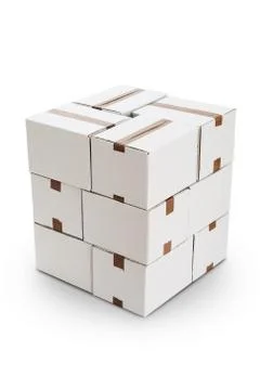 Stacked cardboard boxes Stock Photos