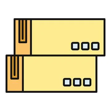 Stacked cardboard shipping boxes for logistics and delivery 库存插图