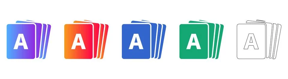 Stacked "A" Cards Data or Document Illustration 스톡 일러스트