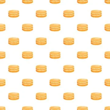Stacked cartoon pancakes repeating pattern background Stock Illustration