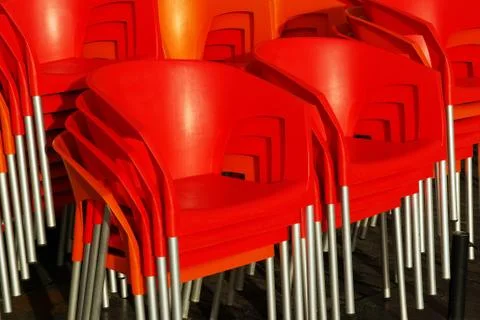 Stacked chairs Stock Photos