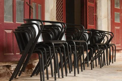 Stacked chairs Stock Photos