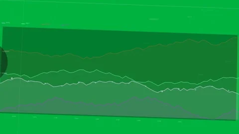 Stacked chart with data updating layers filling panning cursor moving showing Stock Footage 333971933