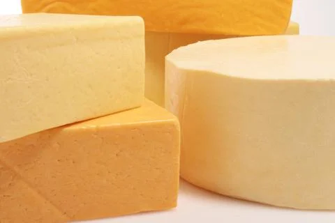 Stacked cheese selection Stock Photos