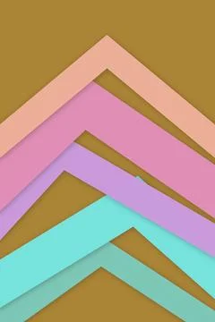 Stacked chevron bands create a bold dimensional pattern in coral, magenta, .. 库存插图