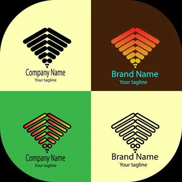 Stacked Chevron logo Stock Illustration