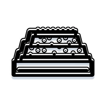 Stacked chocolate bar sections with candy decoration Stock Illustration