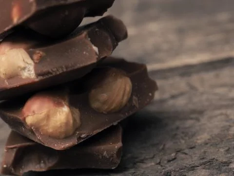 Stacked chocolate bars Stock Photos