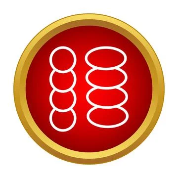 Stacked circles and ovals representing spa stones icon Stock Illustration
