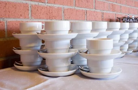 Stacked Coffee Cups Stockfoto's