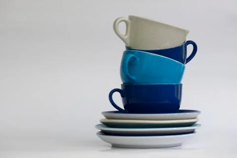 Stacked coffee cups Fotos Stock