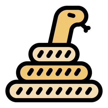 Stacked coiled snake showing threatening posture イラスト素材