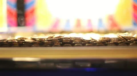 Stacked coins at arcade game Stockbeeldmateriaal 10878938