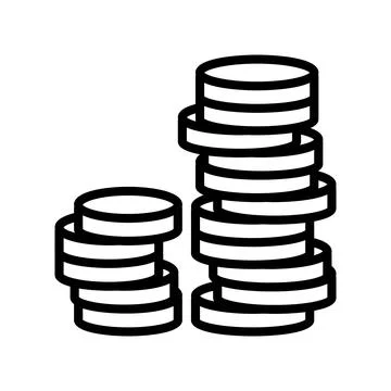 Stacked coins divided unevenly line icon vector illustration Stock Illustration