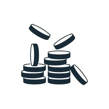 Stacked Coins Icon Design Template Elements Illustration