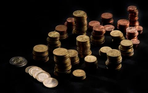 Stacked coins Stock Photos