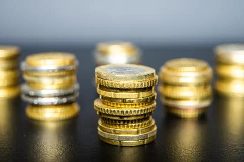 Stacked coins Stock Photos