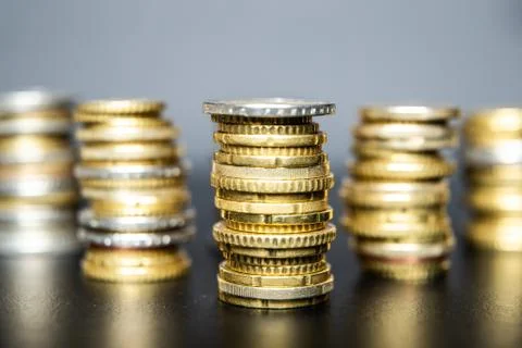 Stacked coins Stock Photos
