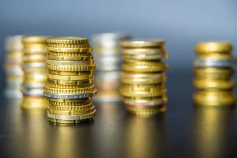 Stacked coins Stock Photos