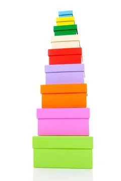 Stacked colorful boxes Stock Photos