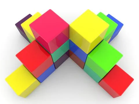 Stacked colorful cubes Stock Illustration