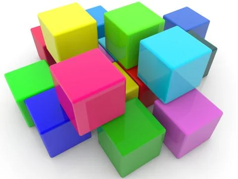 Stacked colorful cubes Stock Illustration