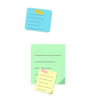 Stacked colorful folders with papers inside Stock Illustration