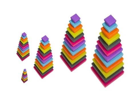 Stacked colorful packaging boxes 스톡 사진