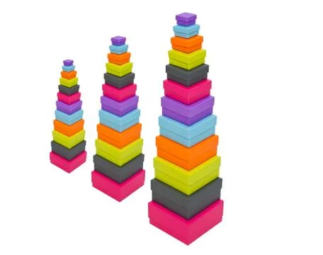 Stacked colorful packaging boxes 写真素材