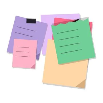 Stacked colorful paper documents with tabs Ilustração Stock