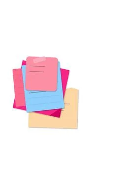 Stacked colorful paper envelopes Stock Illustration